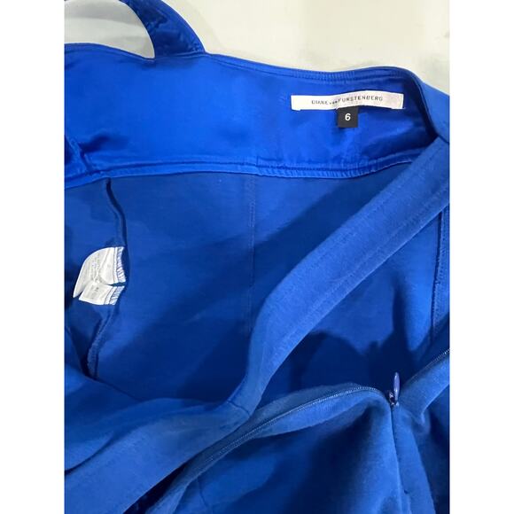 Diane von Furstenburg DVF Heron Cobalt Blue Body-con Sleeveless Dress USA Sz 6 - Picture 11 of 11